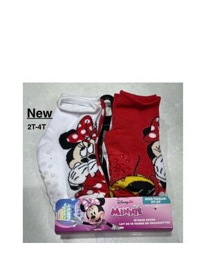 New Disney Minnie Mouse 10 Pack Toodler Socks fits 2T- 4T with tags ⭐️⭐️⭐️ ⭐️